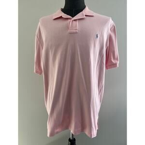 Polo Ralph Lauren 100% Soft Cotton Collared Shirt Pastel Pink Blue Size Large SG
